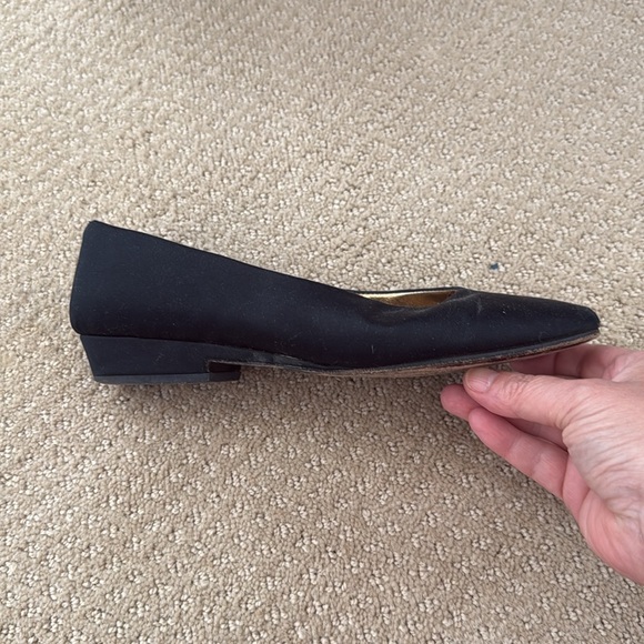 Vintage 1980s Black Satin Joan & David Shoes Size 6